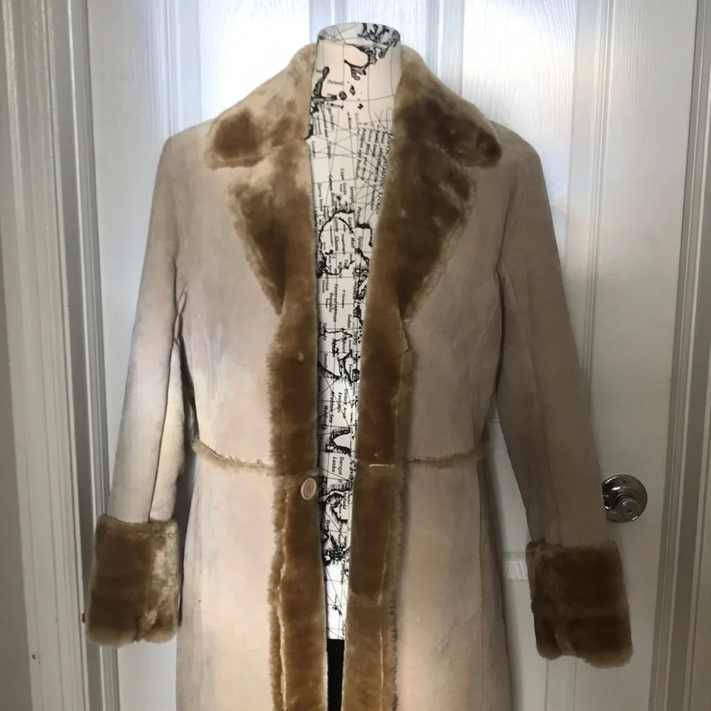 ✈️ Brandon Thomas Penny Lane Vintage y2k Western Leather Faux shearling fuzzy - Picture 3 of 9